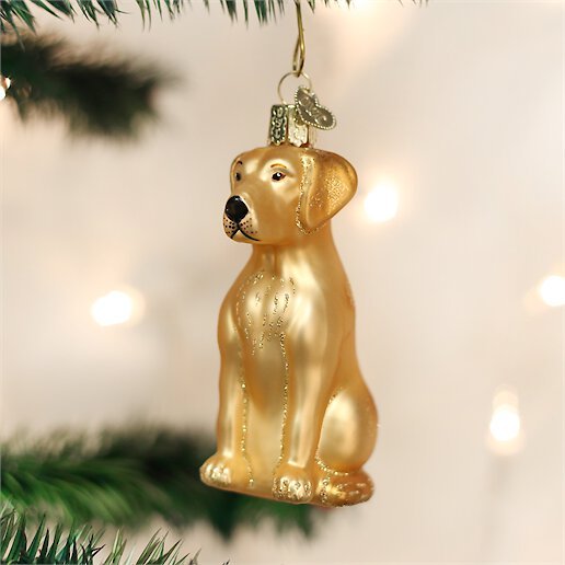 Old World Christmas Yellow Labrador Retriever Glass Tree Ornament