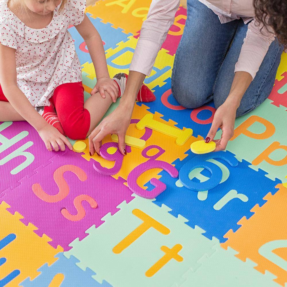 KC CUBS Multicolor 12 in. x 12 in. EVA Foam Exercise Children's Interlocking ABC Alphabet Puzzle Play Floor Mat (36 sq. ft.) EVA003