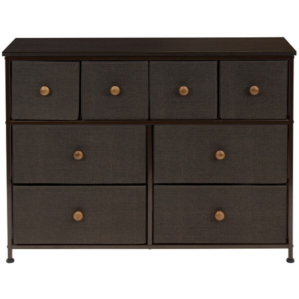 Dresser w/ 8 Drawers - Furniture Storage Chest Tower Unit for Bedroom (Black) - - 35443630