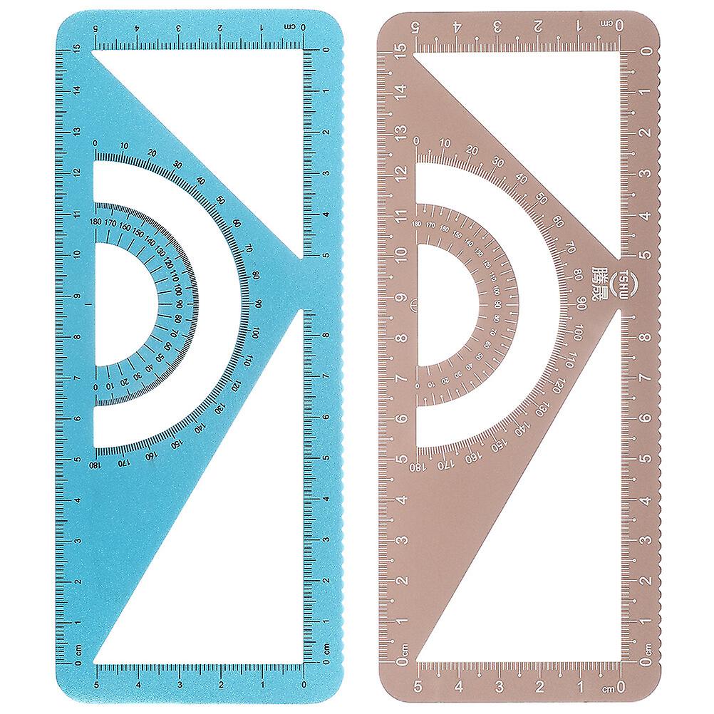 2pcs Protractor Student Drafting Ruler Engineering Drawing Supply Precise Measuring Ruler