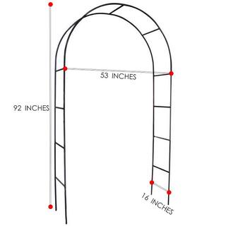 92 in. Metal Garden Arch Wide Sturdy Metal Trellis TG10071