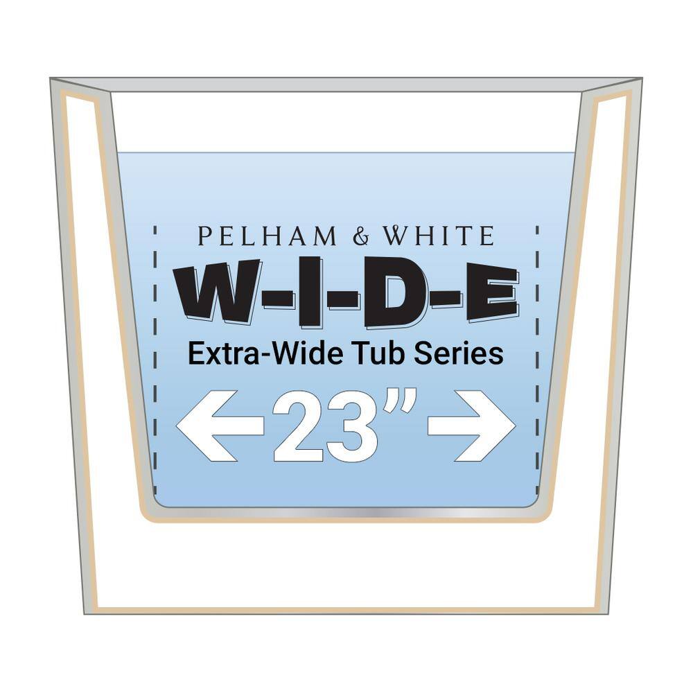 PELHAM  WHITE W-I-D-E Series Grandby 65 in. Acrylic Oval Freestanding Bathtub in White Drain in White PW82082-W