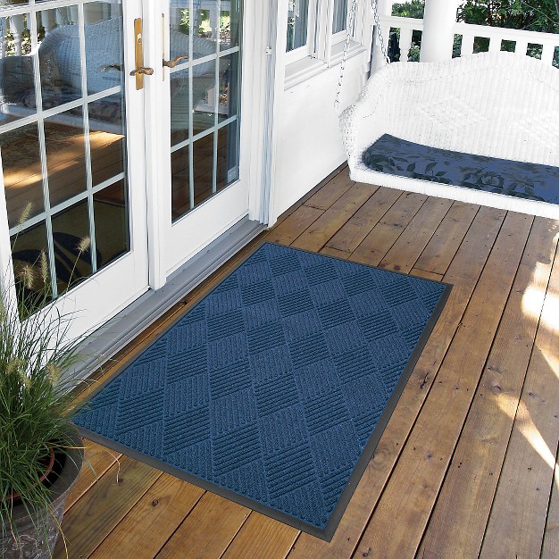 Blue Solid Doormat 2 x27 x3 x27 Hometrax