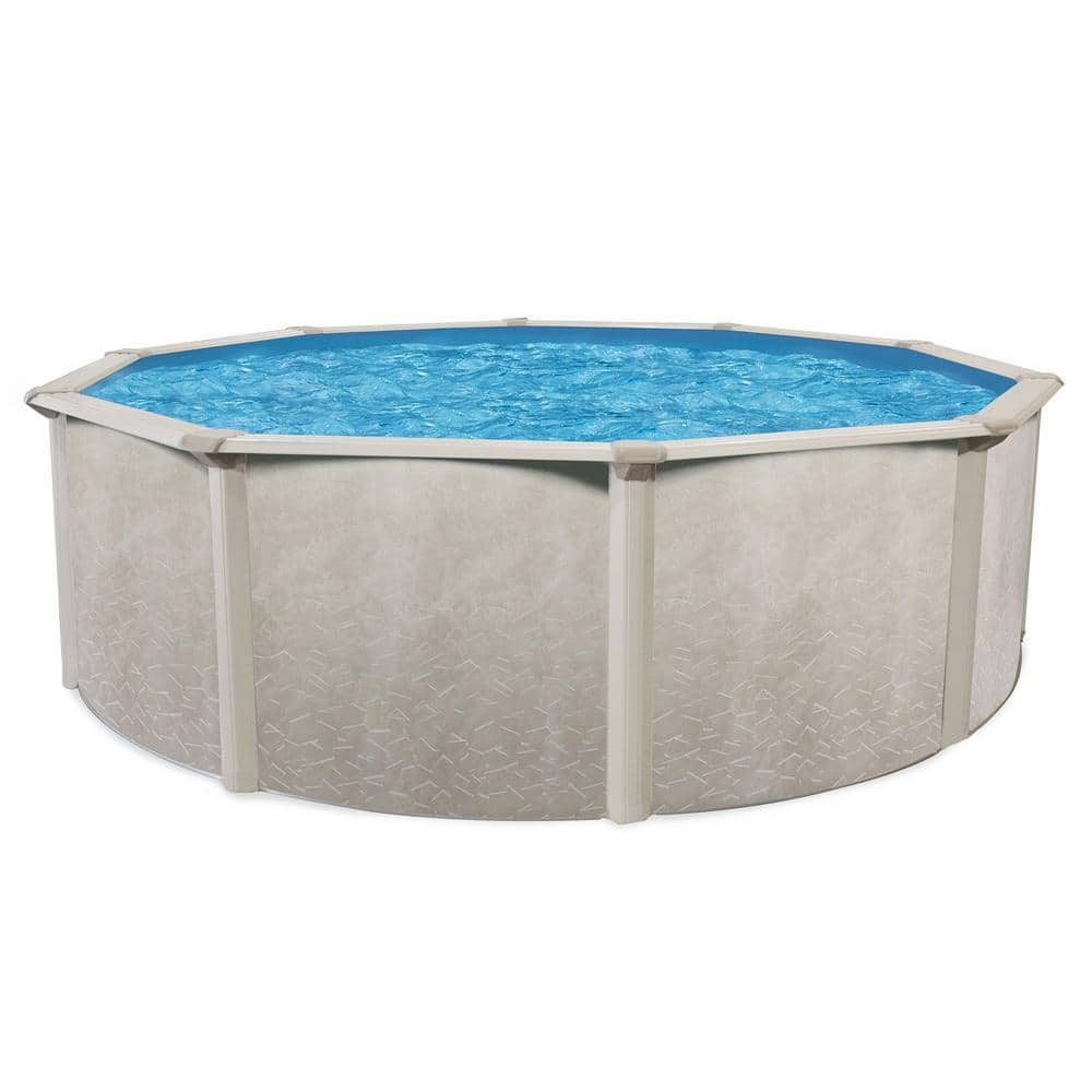 AQUARIAN 18 ft. x 52 in. Round Above Ground Pool with Sand Filter Ladder Liner Skimmer ECRC00185T,71225, 87950,LI184820,8940