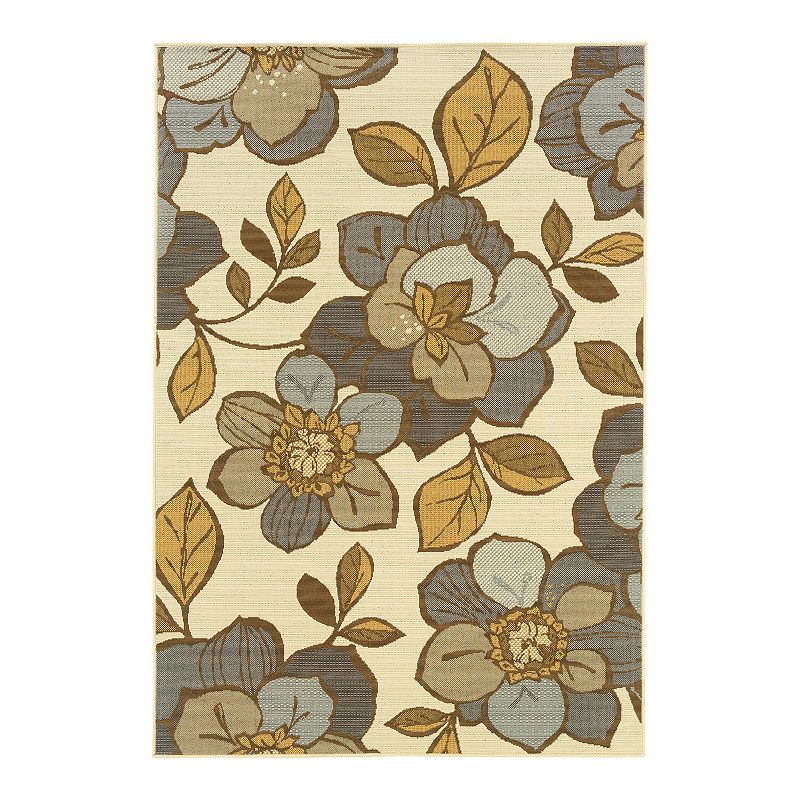 StyleHaven Bayside Floral Ivory Indoor Outdoor Rug