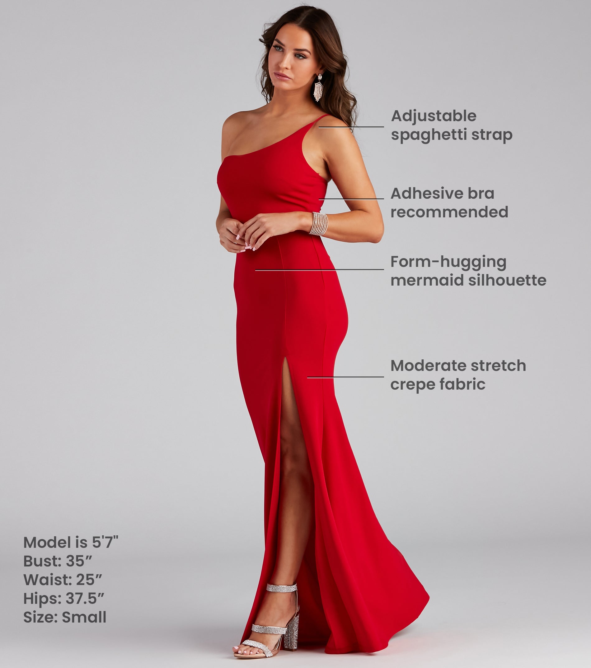 Fiona Formal One-Shoulder High Slit Dress