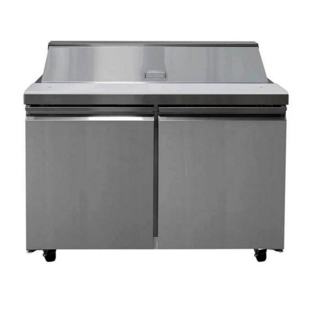 Cooler Depot 60 in. W 15 cu. ft. 2-Door Mega Top Prep Table Commercial Refrigerator in Stainless Steel dxxxsp60m