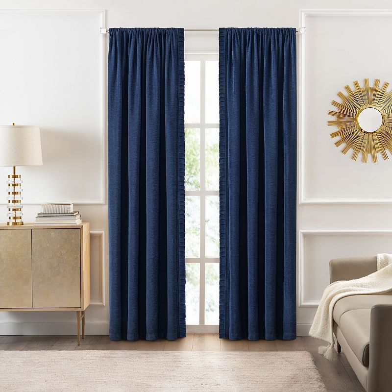 Kate Aurora Lux Living 2 Pack Chenille Rod Pocket Window Curtain Panels