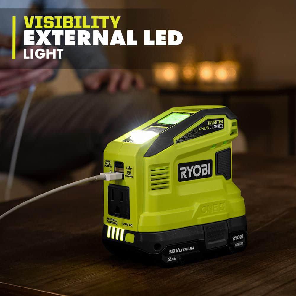 RYOBI 150Watt Push Start Power Source and Charger for ONE 18Volt Battery with 20 Ah Battery