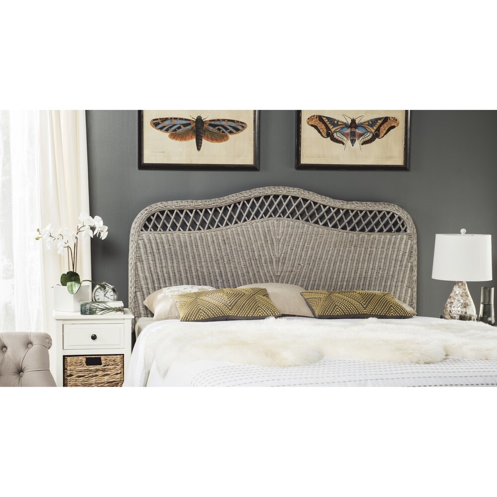 SAFAVIEH Sephina Antique Grey Rattan Headboard (Full)