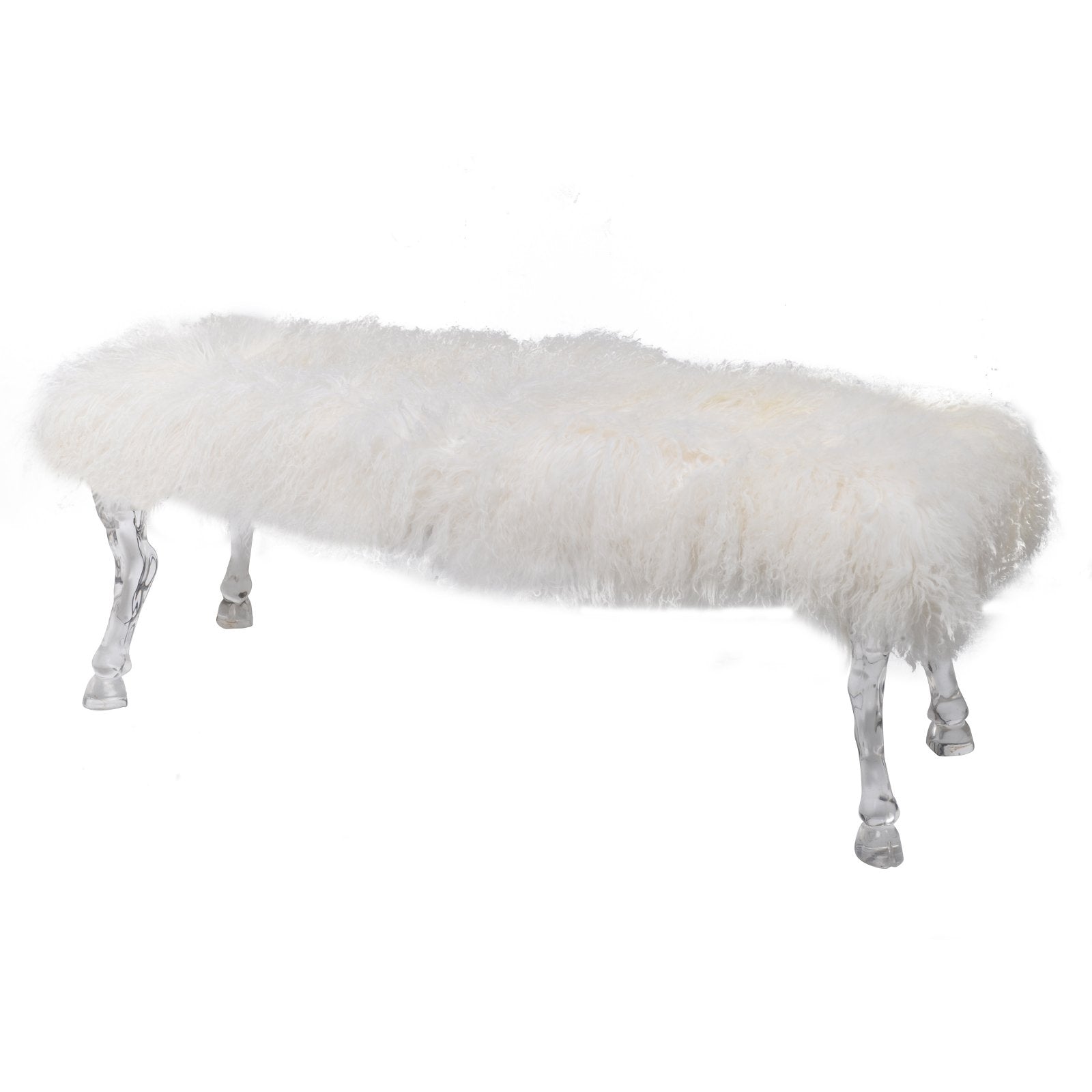 A & B Home Mongolian Fur Bedroom Bench