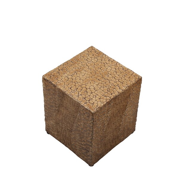 Outdoor Faux Wood Stump Side Table Coffee Table， End Table Accent Table Square