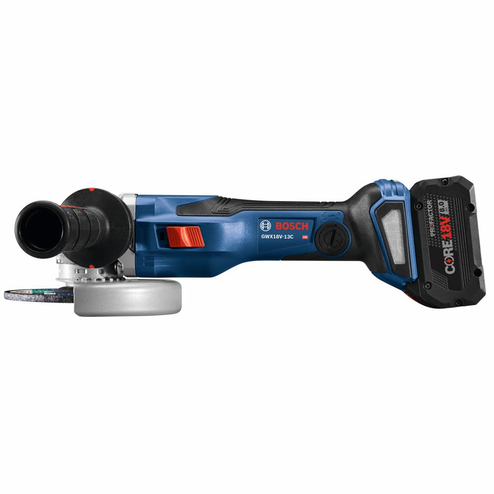 Bosch PROFACTOR 18V Spitfire X-LOCK Connected-Ready 5 – 6 Angle Grinder Kit with 1 CORE18V 8.0 Ah PROFACTOR Performance Battery ;