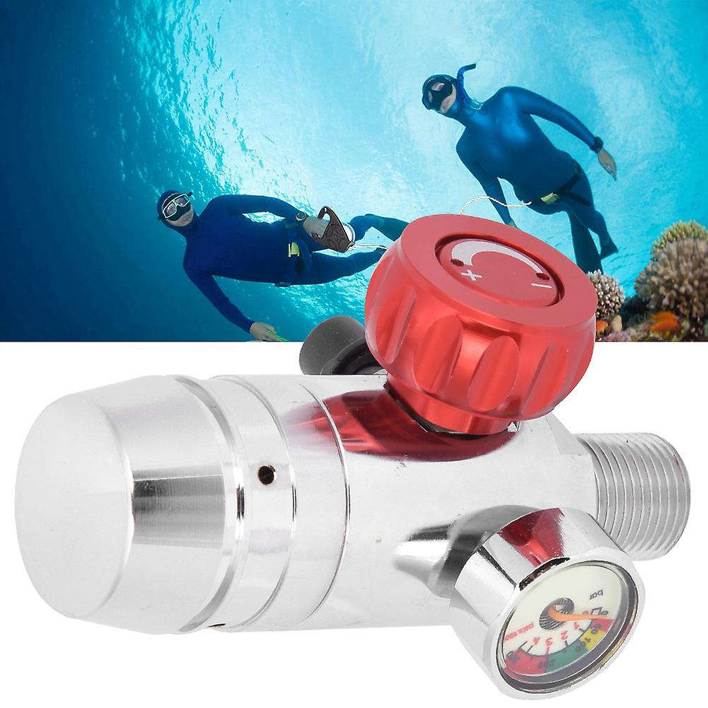 Smaco 6061 Aviation Aluminum Scuba Diving Valve Snorkeling Respirator Refill Adaptersilver+red S407