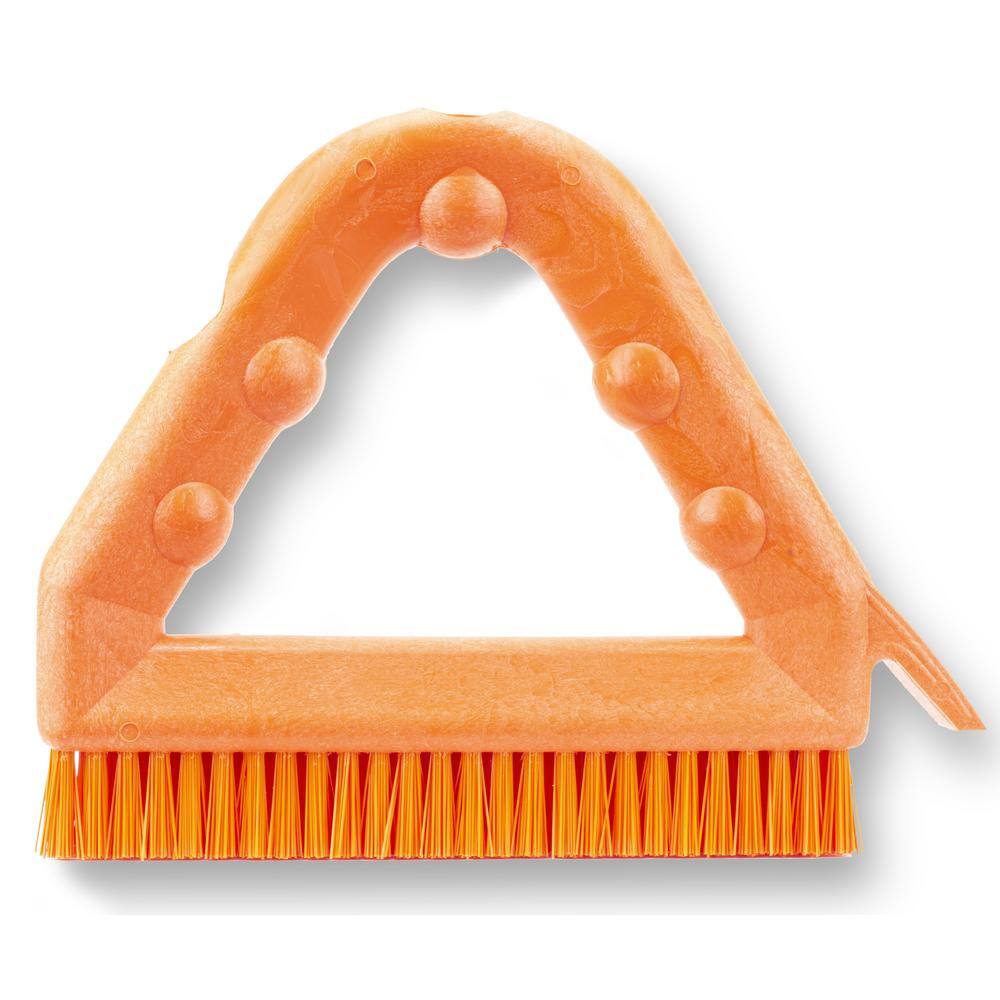 CFS Brands Sparta 9 in. Orange Polyester Tile and Grout Brush (4-Pack) 41323EC24