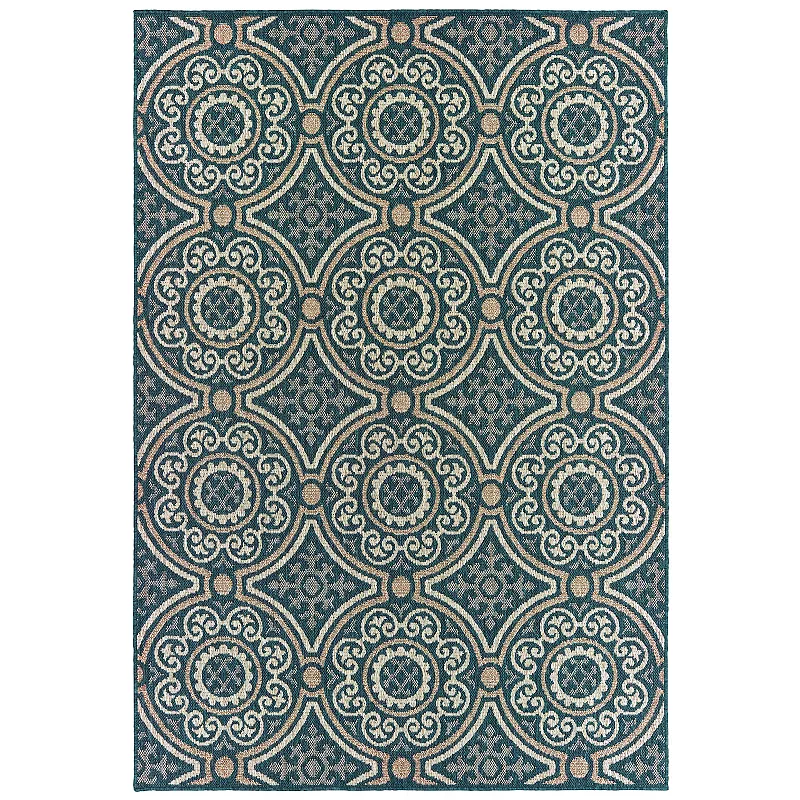 StyleHaven Lafayette Panel Medallion Indoor Outdoor Rug