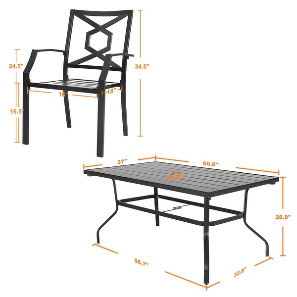 NUU GARDEN Outdoor 7Piece Iron Dining Set