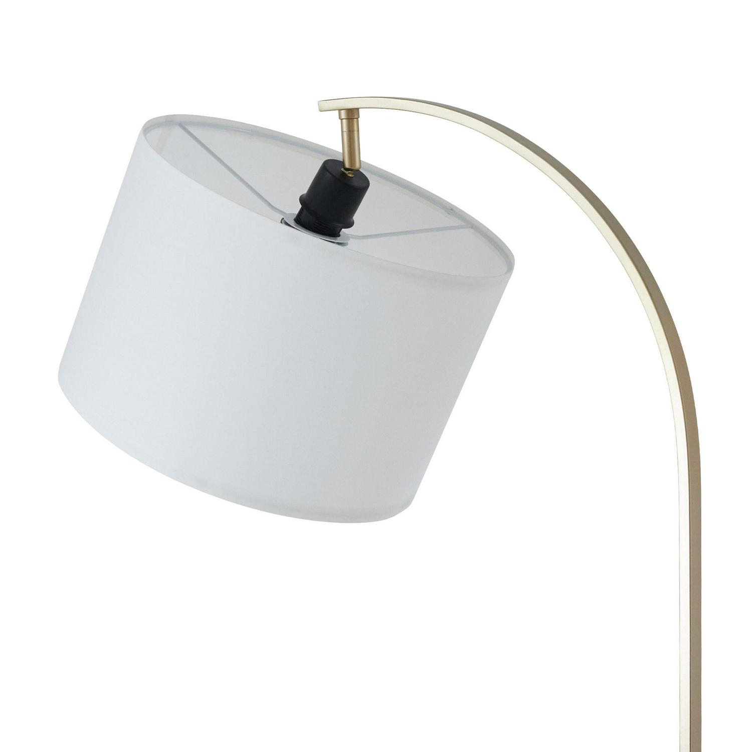 Teamson Home Danna Arc 65 Floor Lamp with Table and USB Port， White