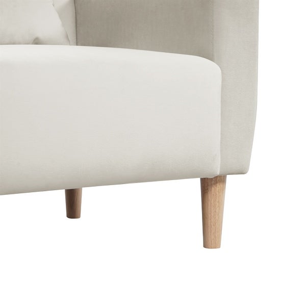 Linen Square Arm Accent Chair with Pillow