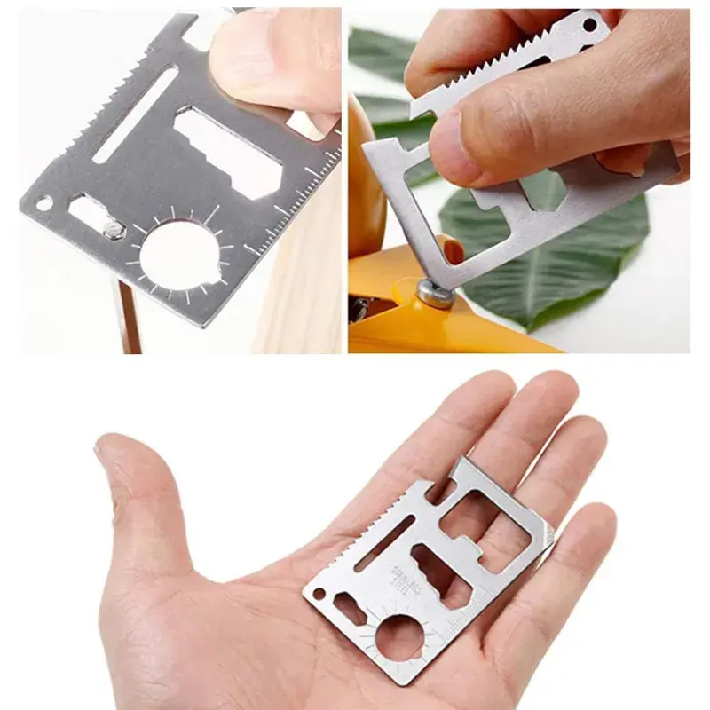 Survival Card Outdoor Custom 11 in 1 Pocket Stainless Steel Survival Credit Card Beer Opener Survival Card Multi Functional Tool