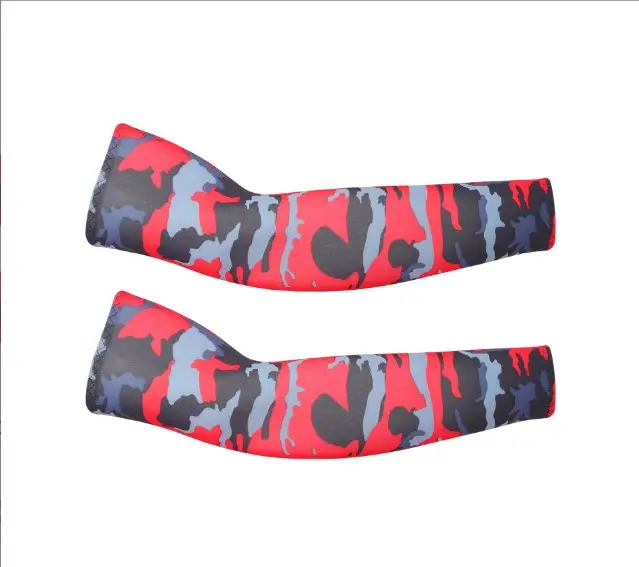 Wholesale Cheap Custom Logo Printed Men Camouflage Sun Protection Ice Silk Cooling Arm Sleeves In Cycling Wear Outdoor Sports