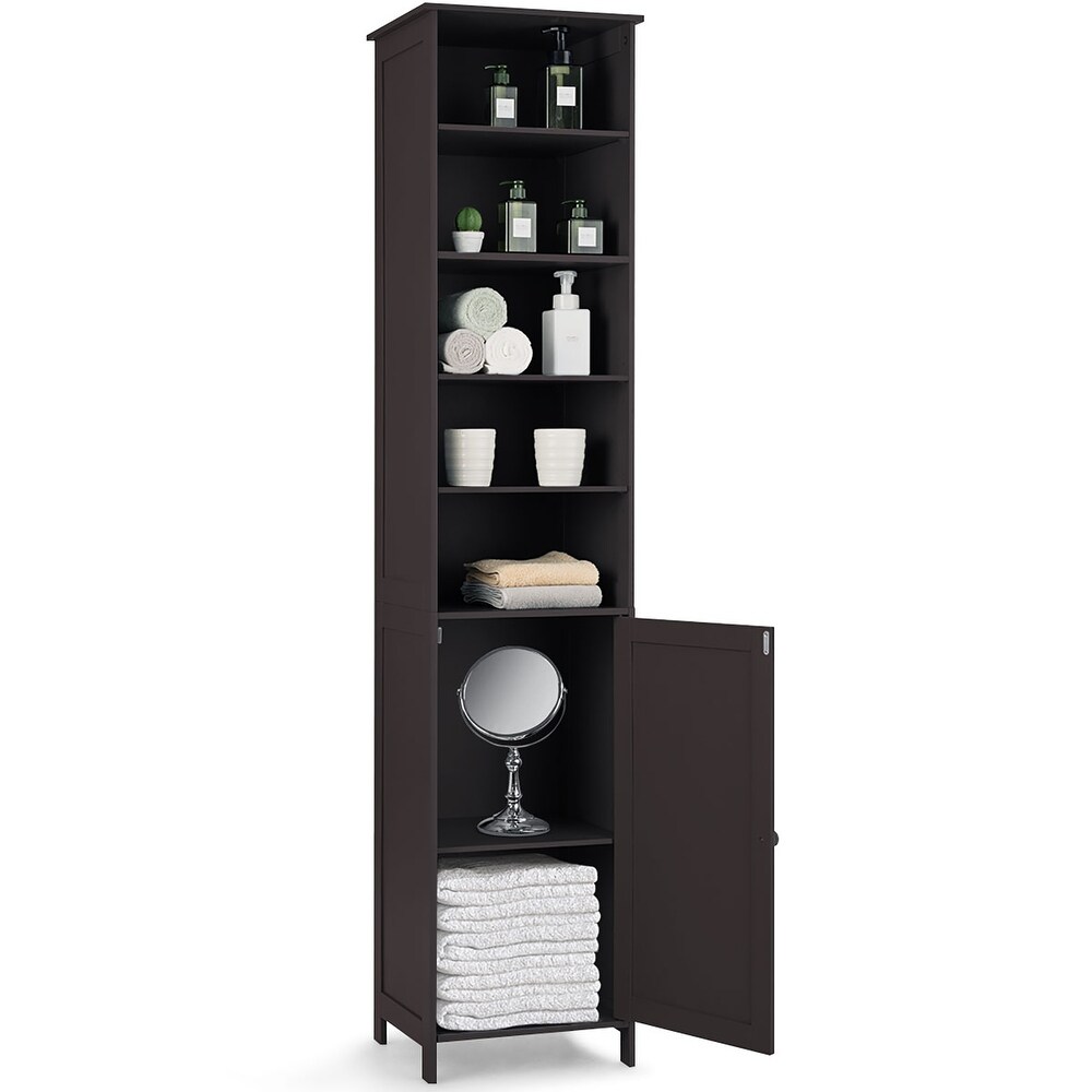 Costway 72'' Bathroom Tall Floor Storage Cabinet Freestand Shelving   See details