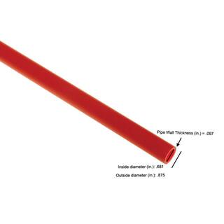 Apollo 34 in. x 10 ft. Red PEX-B Pipe APPR3410