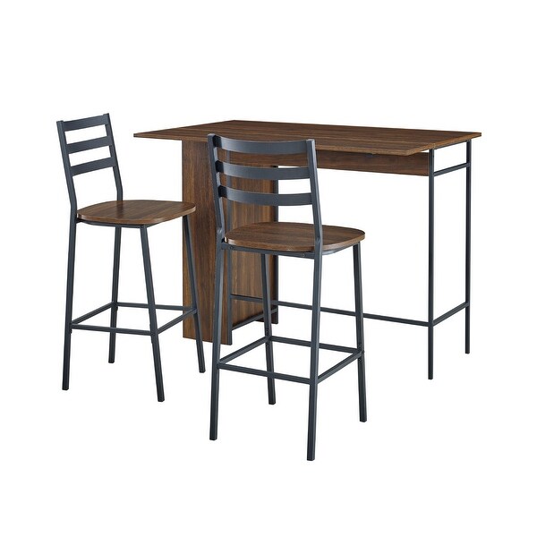 3 - Piece Drop Leaf Grey Wash Counter Height Dining Set