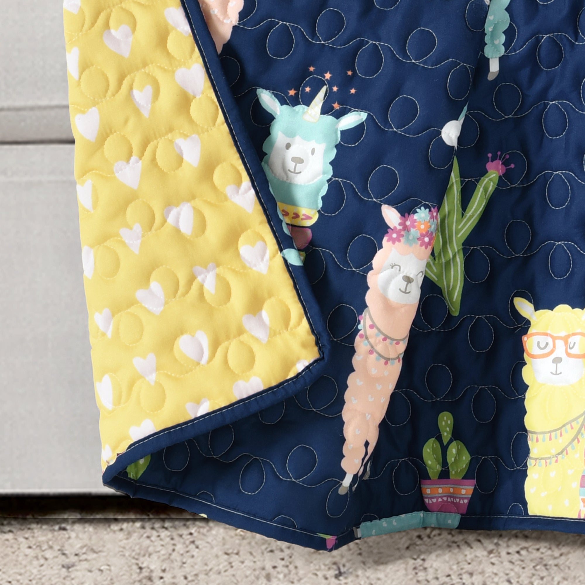 Southwest Llama Cactus Reversible Throw