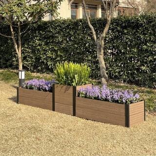 EverBloom 113 in. L x 21 in. W x 1421 in. H Terraced Triple Garden Bed Composite Raised Bed K2201