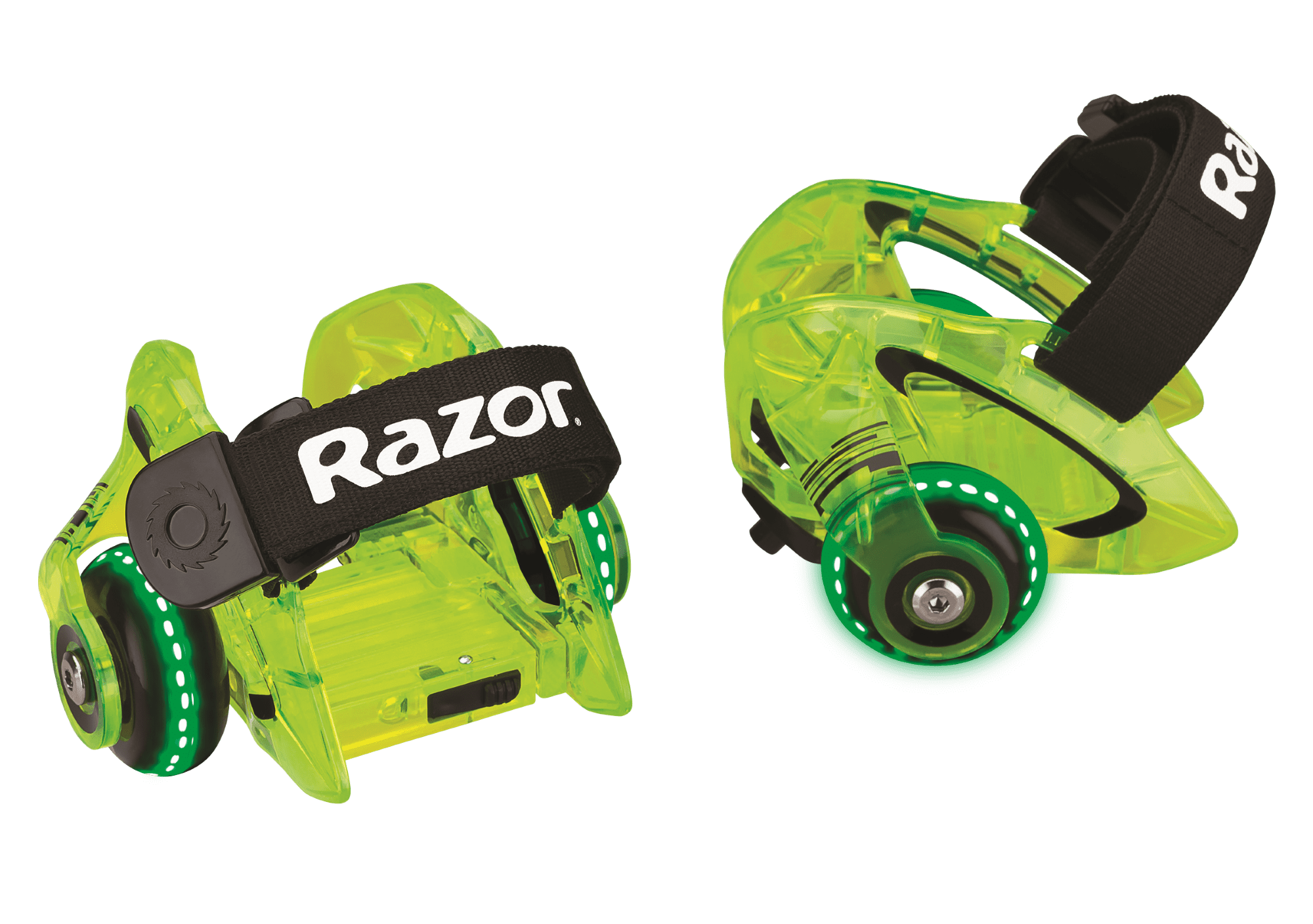 Razor Jetts DLX Heel Wheels - Neon Green， Wheeled Skate Shoes with Sparks for Kids Ages 9+， Unisex