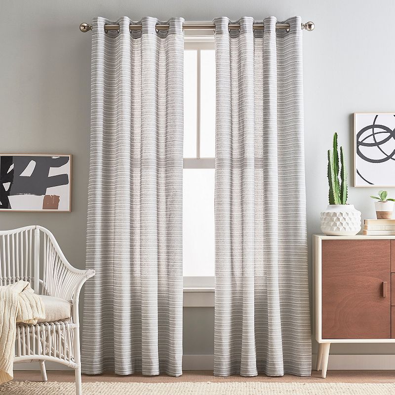 Peri Cargo Stripe Grommet 2-panel Window Curtain Set