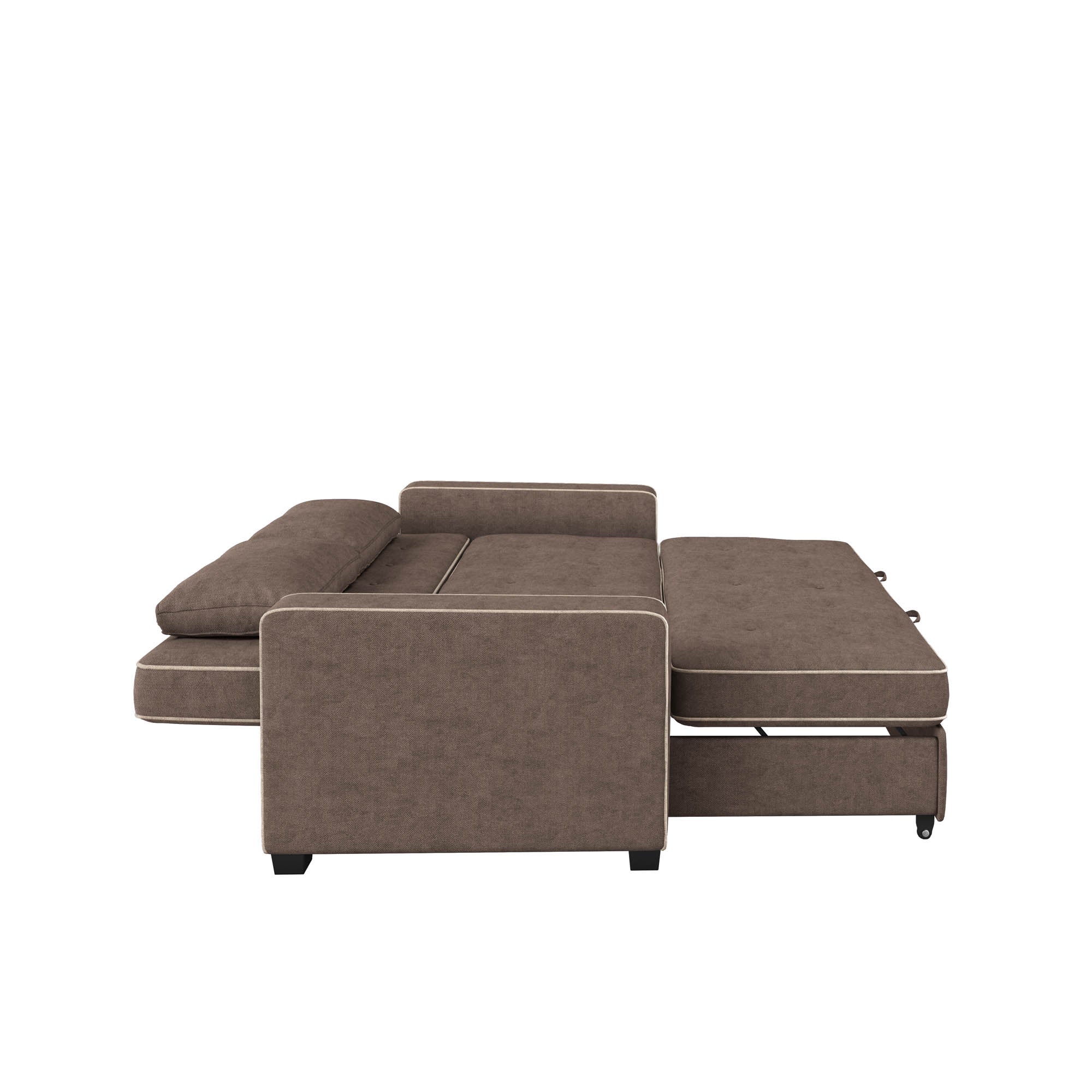 Serta Monroe Modern Sofa with Sleeper, Brown Fabric