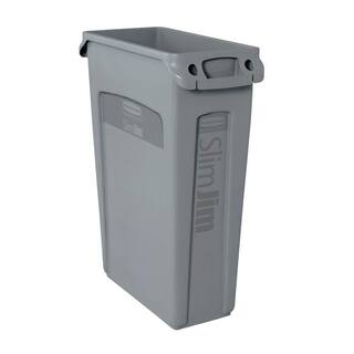 Rubbermaid Commercial Products Slim Jim 23 Gal. Gray Vented Trash Can 2001581