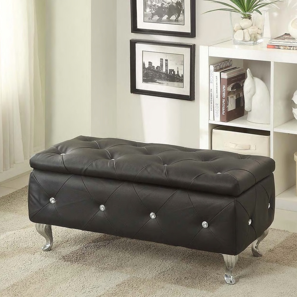 Upholstered Tufted Storage Bench