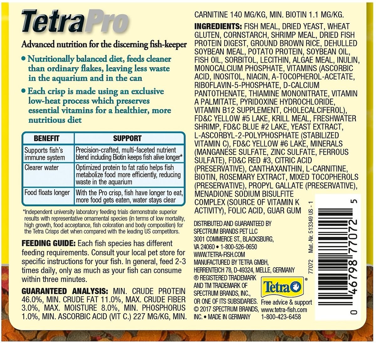 Tetra TetraPro Tropical Crisps Fish Food