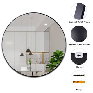 36 in. W x 36 in. H Round Aluminum Framed Wall Mount Modern Decorative Bathroom Vanity Mirror 2022-8-22-5