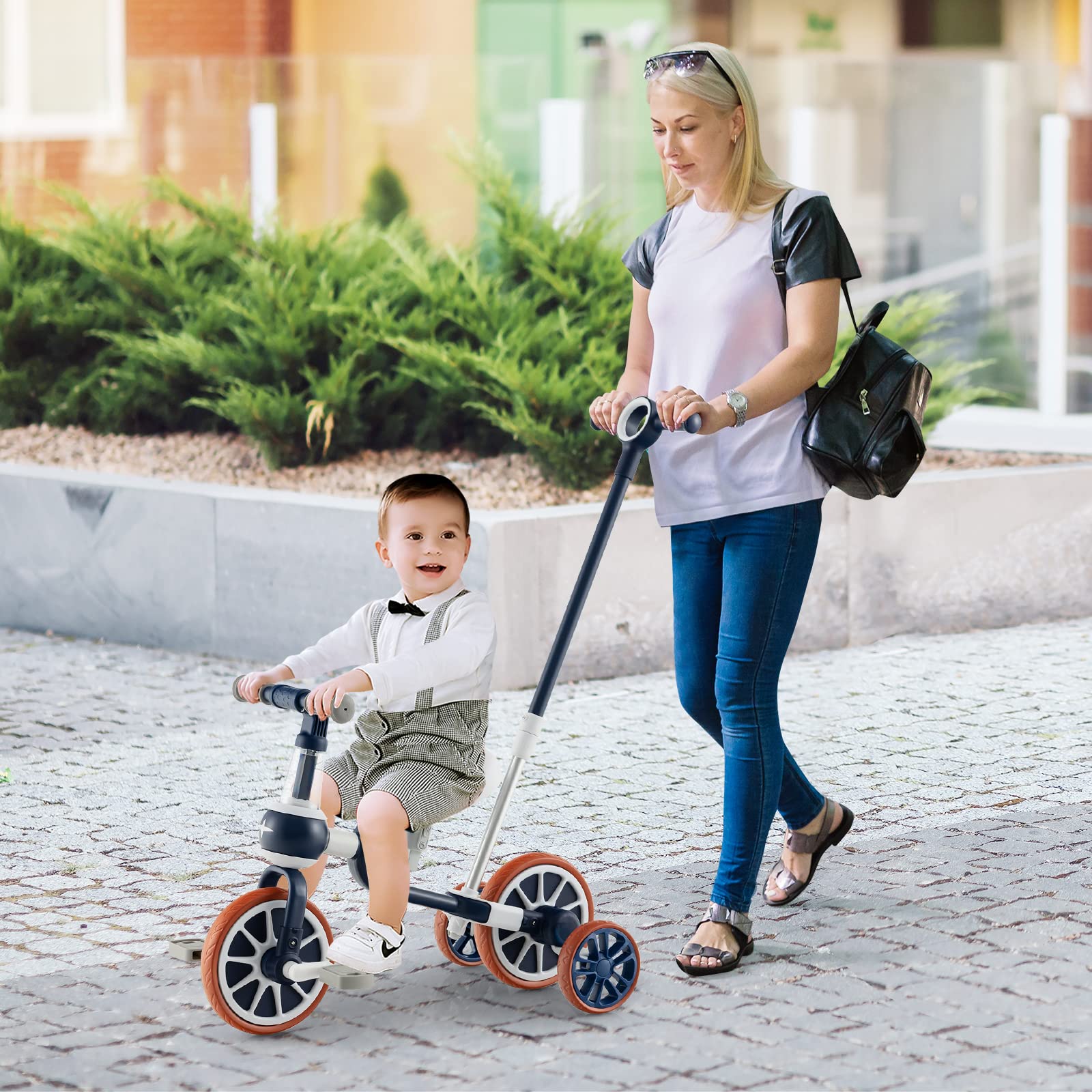 Costzon  4 in 1 Tricycle for Toddlers Age 2-4, Kids Trike Baby Balance Bike