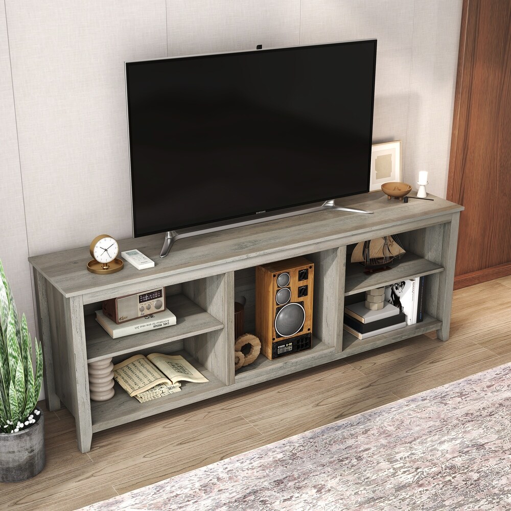 Grey Classical TV Stand Storage Media Console Entertainment Center   15 inches in width