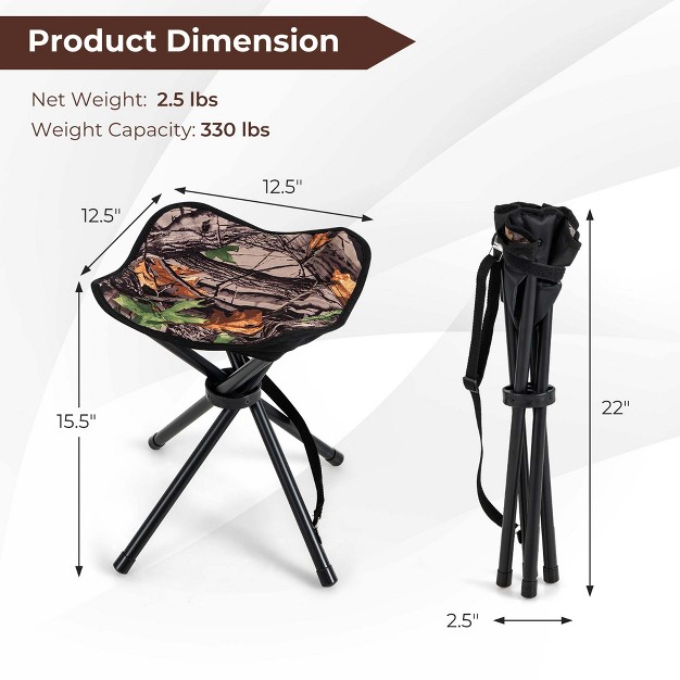 Costway 2 Pack Folding Hunting Stool Lightweight Foldable Outdoor Stool Seat