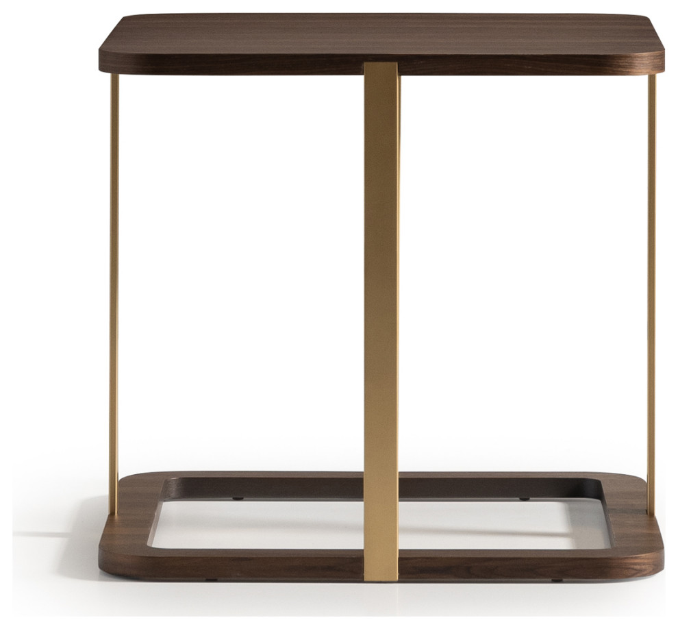 Amora Side Table Eggshell Walnut   Contemporary   Side Tables And End Tables   by Michael Amini  Houzz