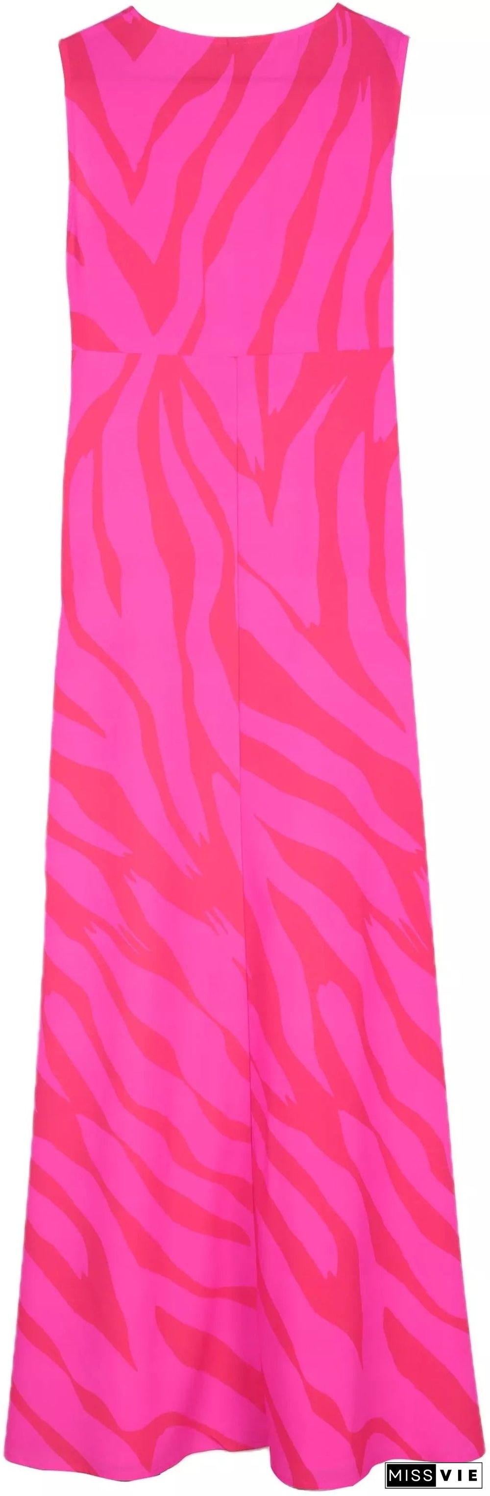 Elegant Print Sleeveless Maxi Dress