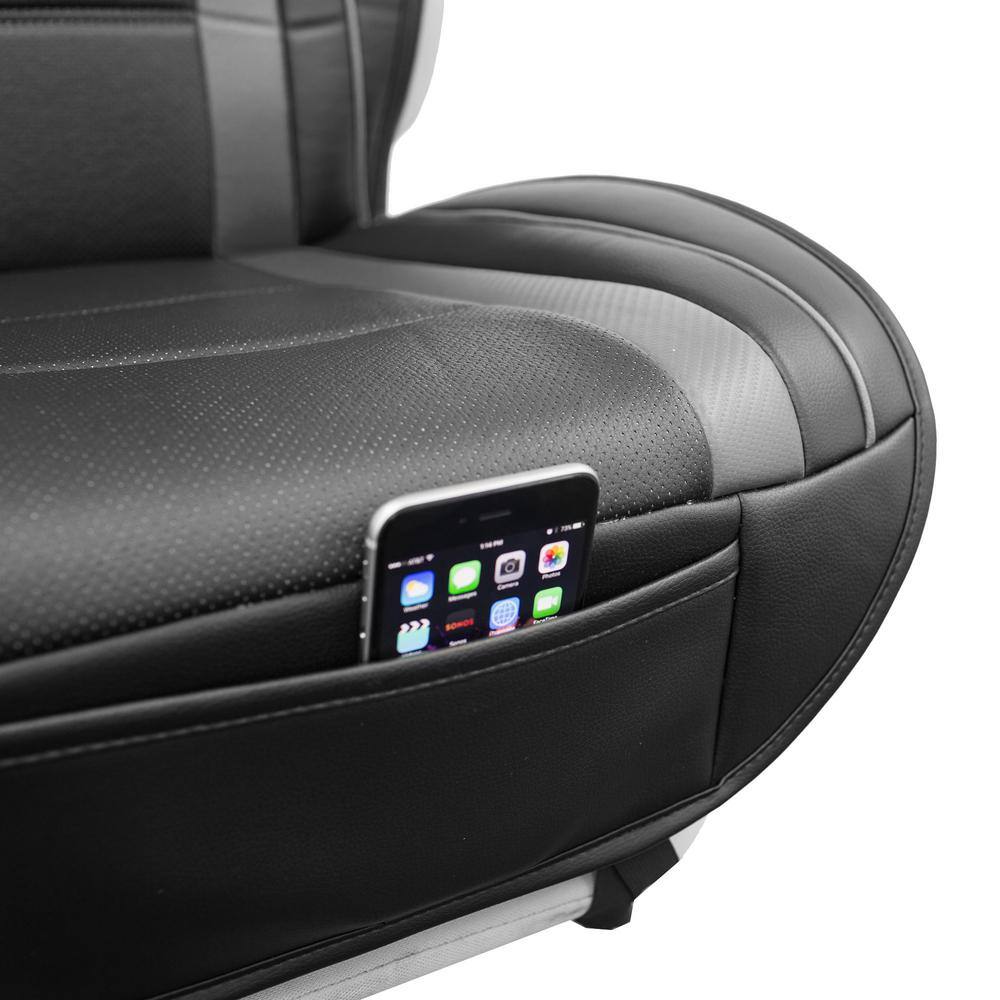 FH Group Futuristic Leather 47 in. x 23 in. x 1 in. Seat Cushions - Front Set DMPU208102GRAY