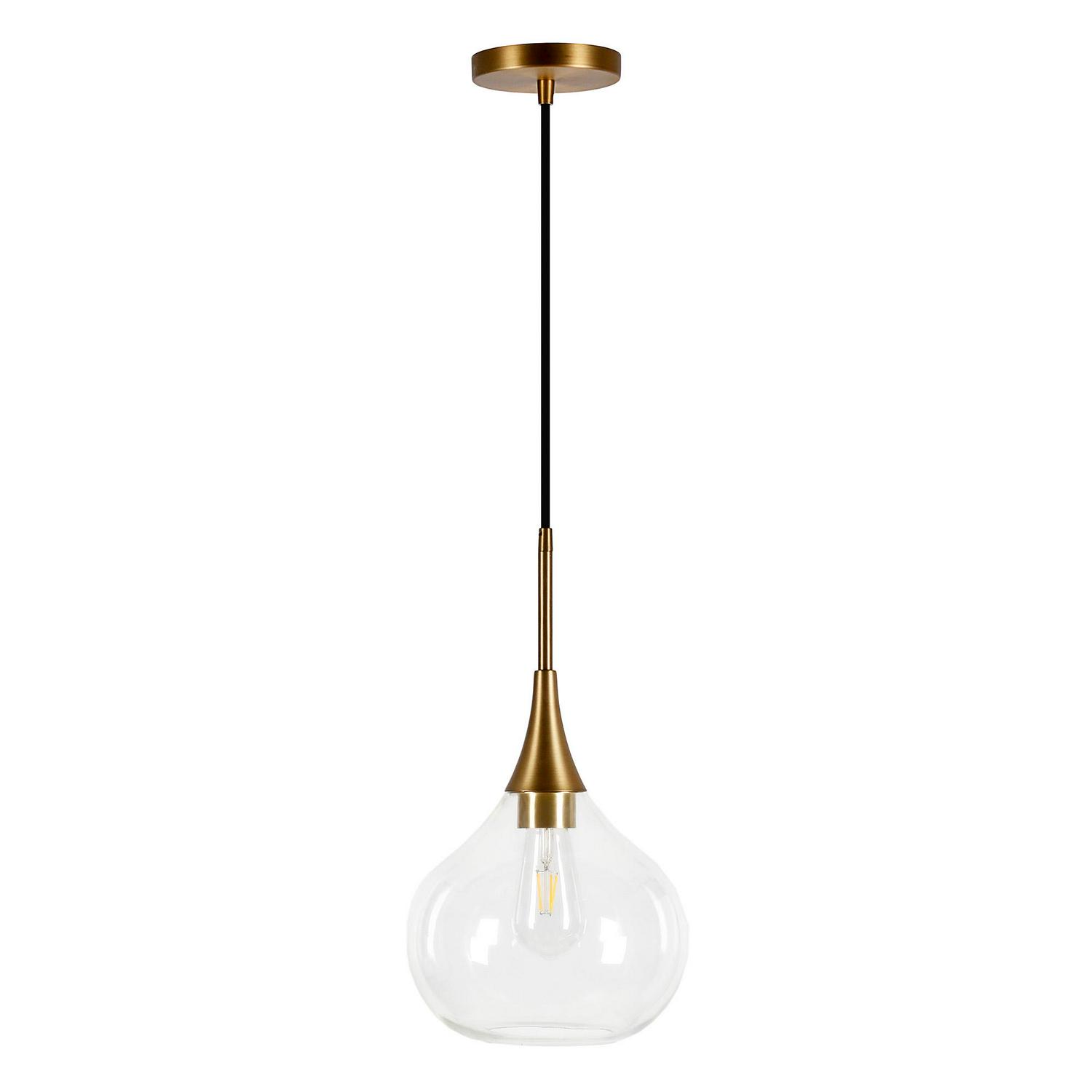 EvelynandZoe Mid-Century Modern Pendant with Clear Glass Shade