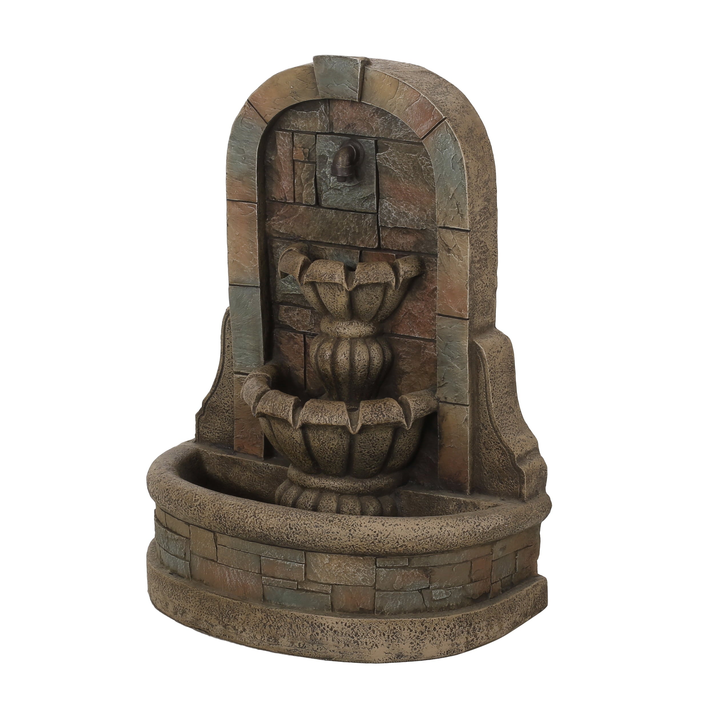 Datona Outdoor 2 Tier Fountain， Stone Gray