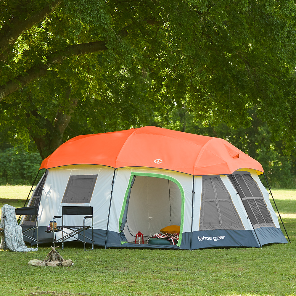 Restored Tahoe Gear Ozark 16Person Family Cabin Tent， Beige (Refurbished)