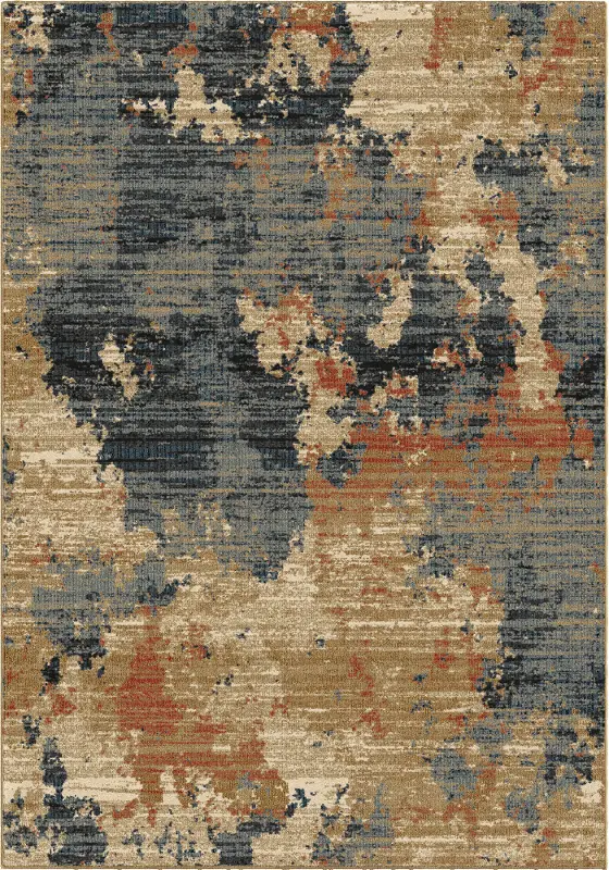 Adagio 5 x 8 Rust， Ivory， and Blue Rug