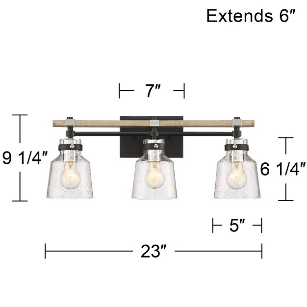 3 light Fixture Clear Seedy Glass For Bedroom Bathroom Vanity