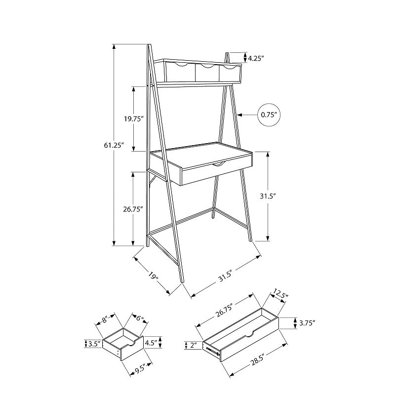 Monarch 2-Shelf 4-Drawer Computer Desk