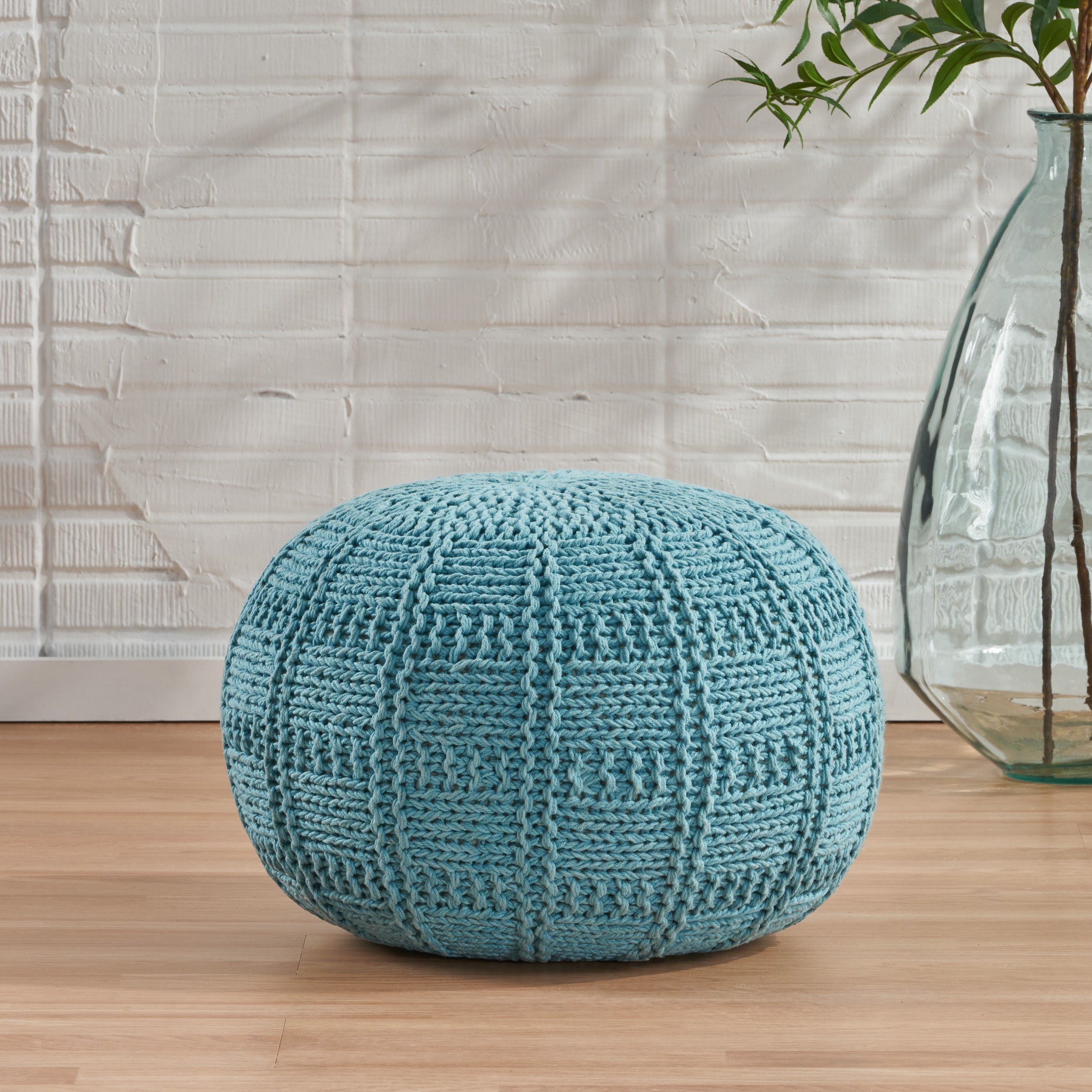 Valentine Handcrafted Modern Fabric Pouf